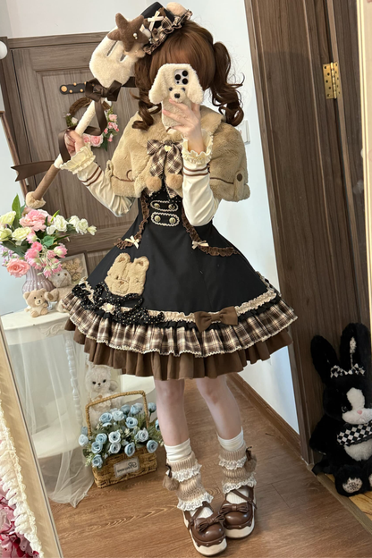 Bear Lolita Jumper Skirt + Top + Cape + Hat