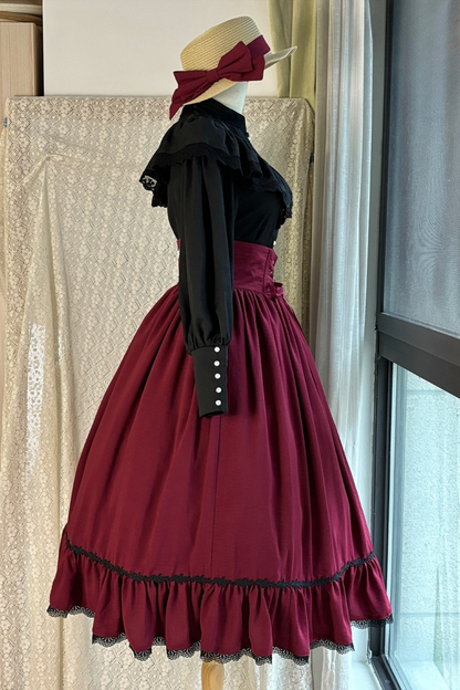 Sketch Wild Rose Elegant Herringbone Lolita Skirt