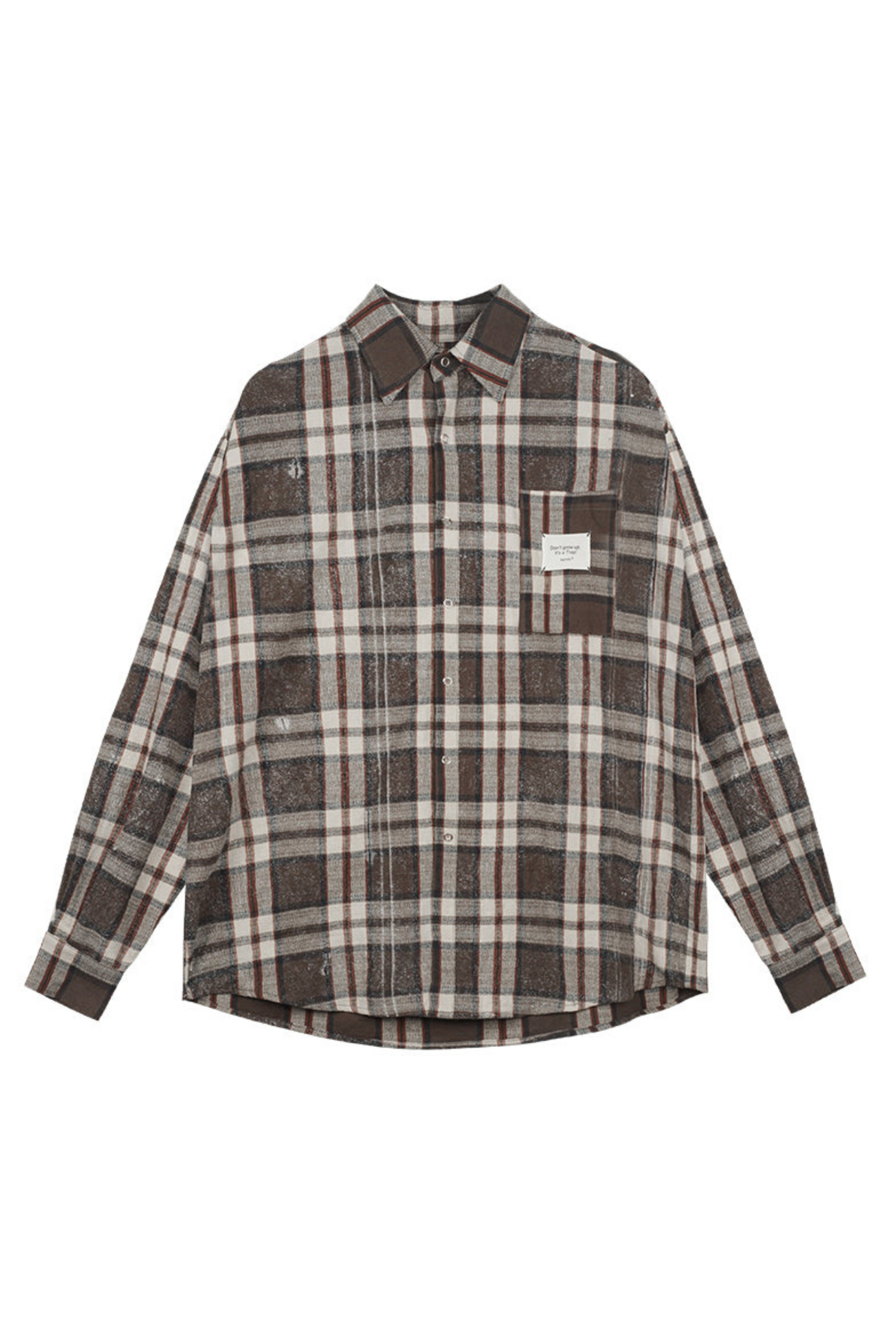 Brown Check Long Sleeve Casual Set