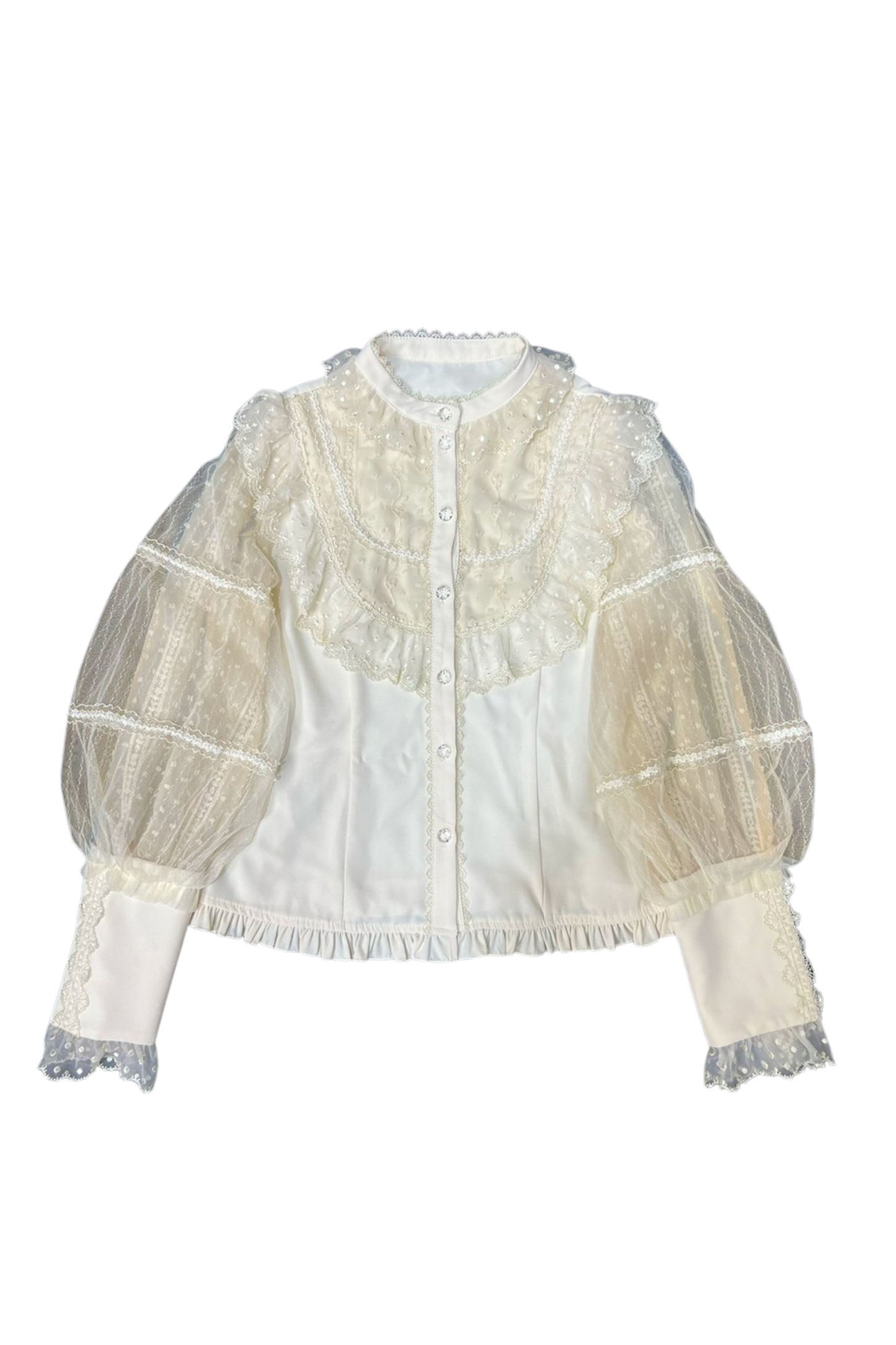 Retro Chic Lolita Shirt + Lace-up High Waist Lolita Skirt