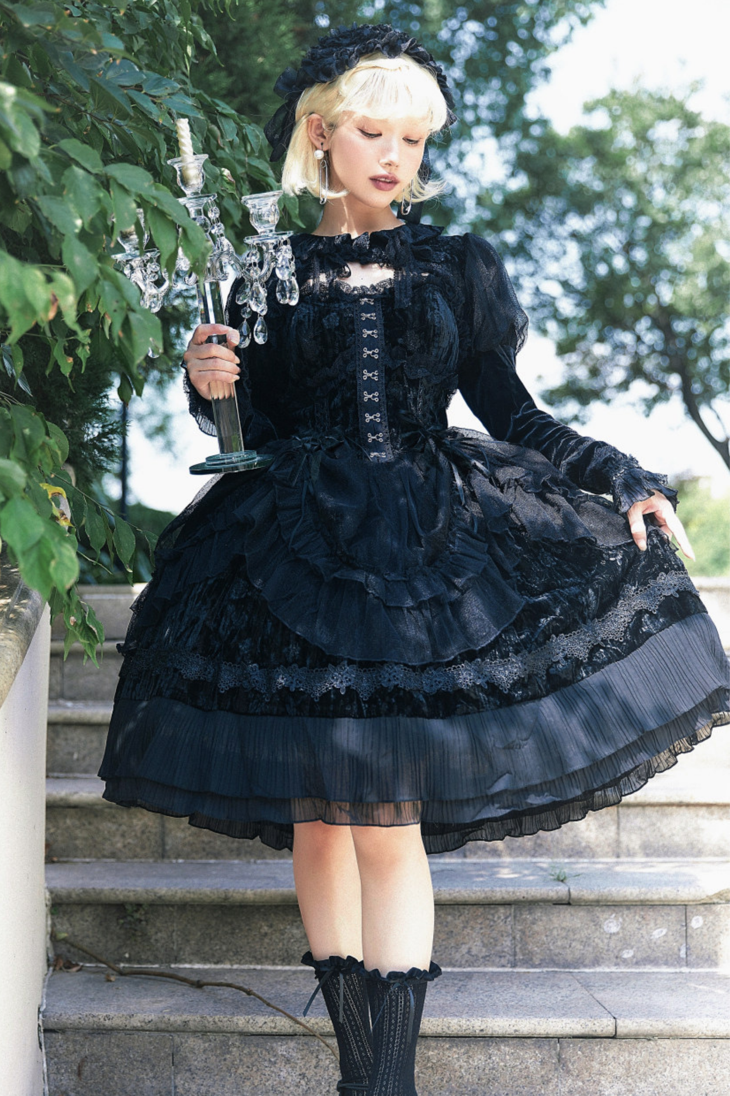 Gothic Chic Doll Lolita Dress + Short Jacket
