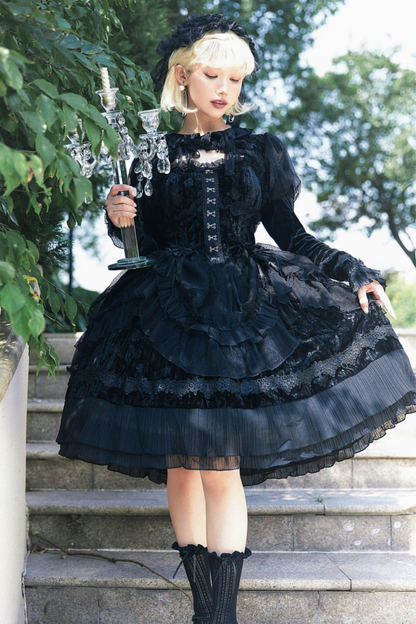 Gothic Chic Doll Lolita Dress + Short Jacket