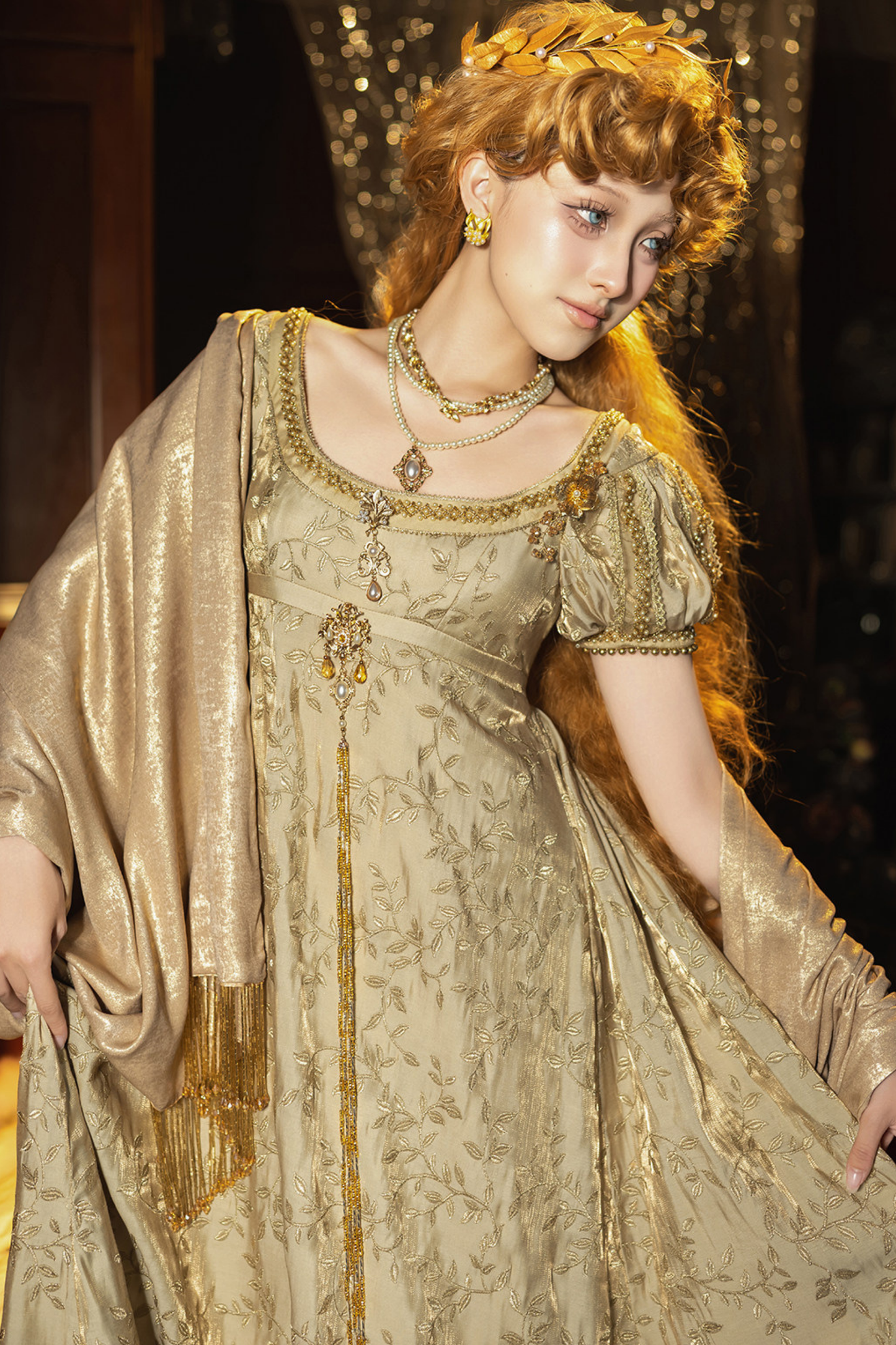 Twilight Elegant Lolita Dress + Shawl + Brooch + Bag