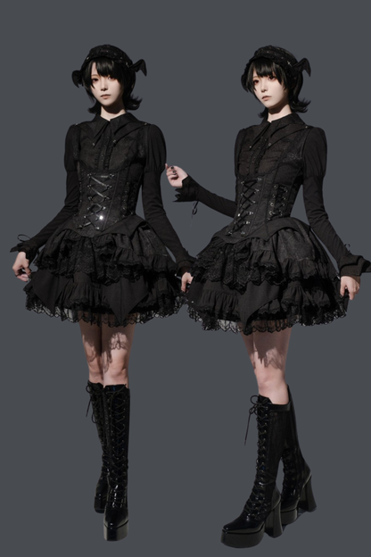 [Deadline for reservations: November 19] Camilla Spider Web Bat Gothic Dark Series Dress Full Set + Setup Full Set