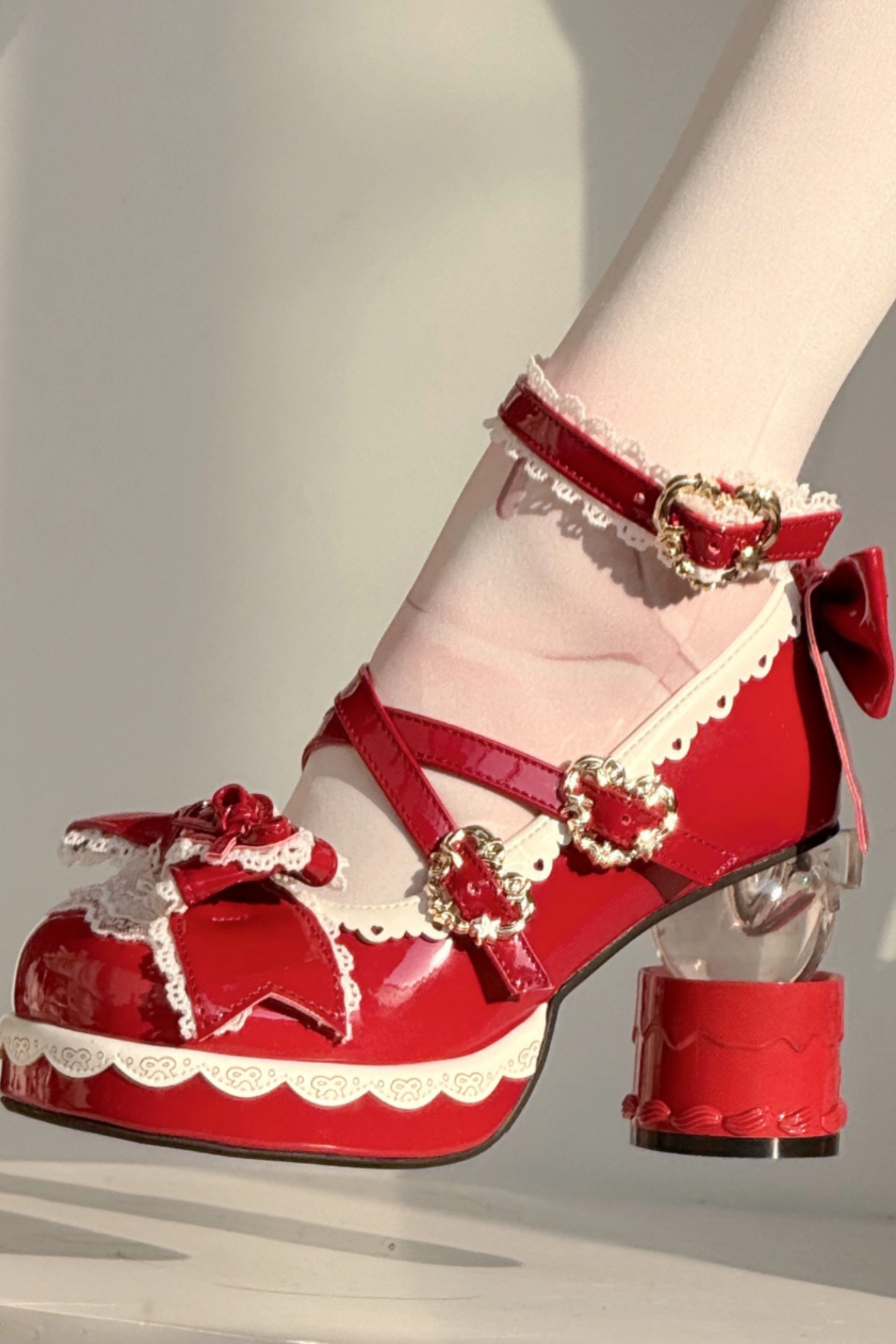 リボンレースロリータクリスタルヒール