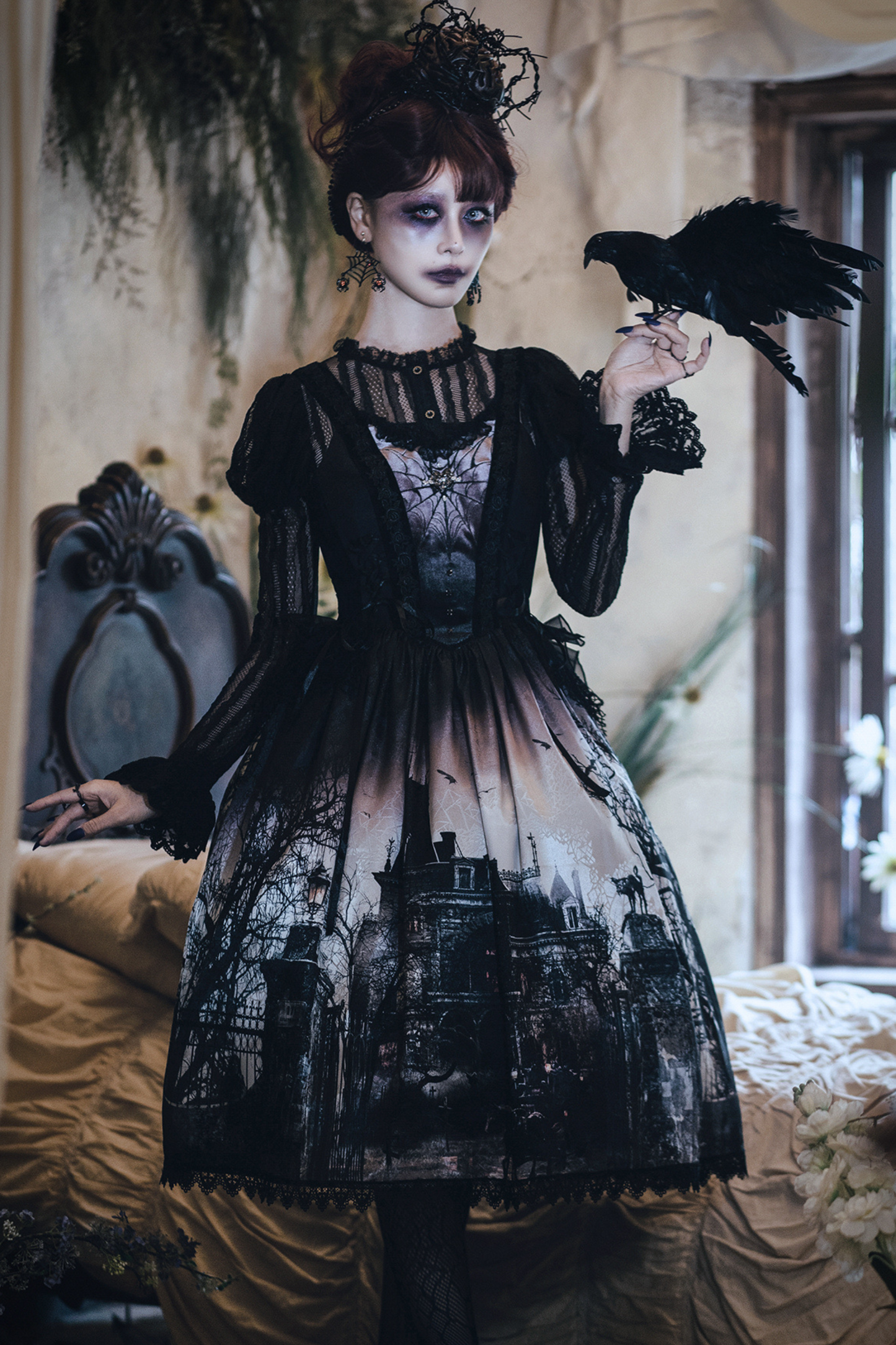 Velvet Patchwork Camisole Dress