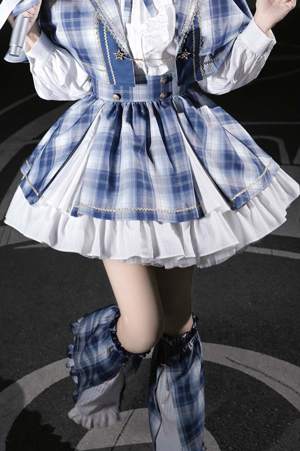 スターライトアイドルコスプレケープ+シャツ+スカート+レッグウォーマー