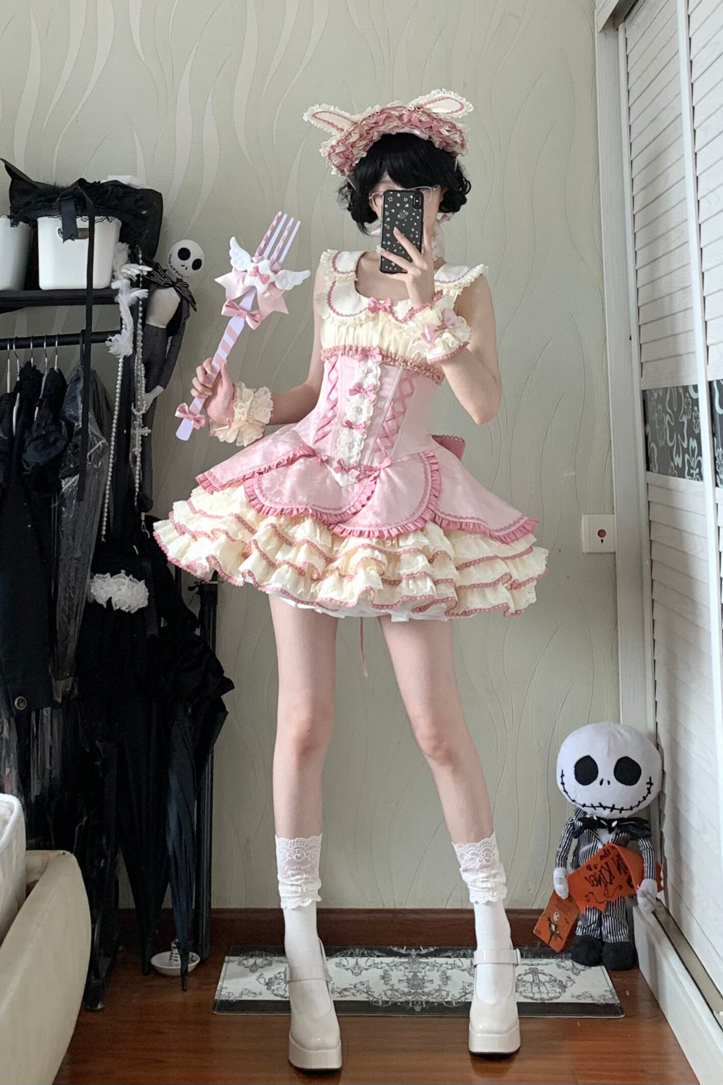 Magical Girl Lolita Dress + Bonnet + Pendant + Sleeves