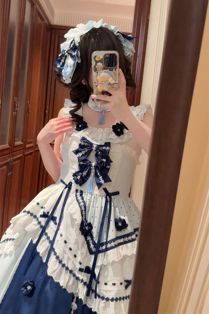 [3월 18일 예약마감] 차이나 드림 원피스 + 점퍼 스커트 + 소매 + 레그 워머 + 머리띠 + 칼라 + 클립 + 리본 + 공주 소매