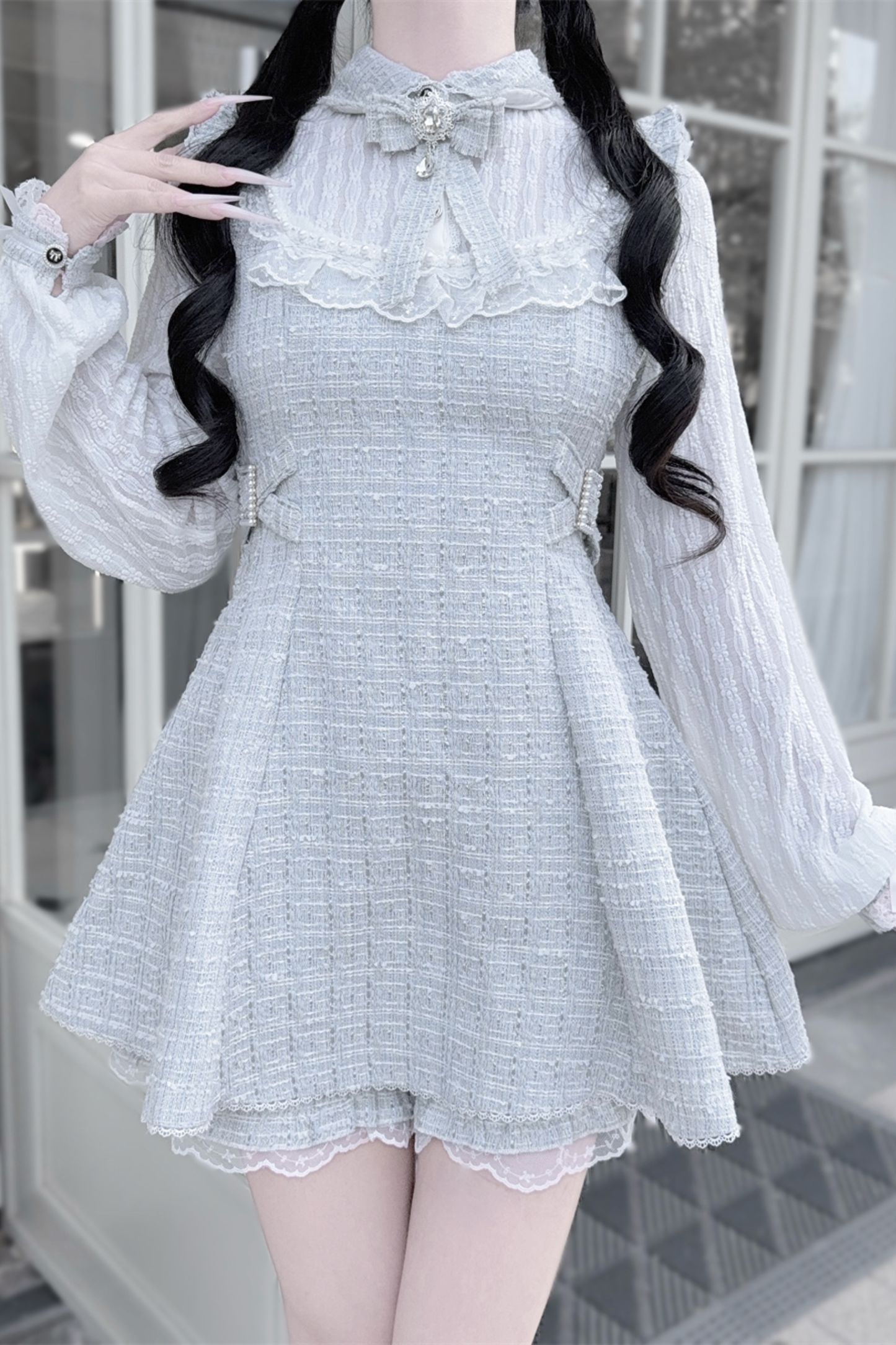 Tweed Süßes Kleid + Kurze Hose