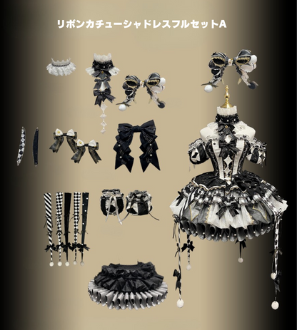 【12月26日予約締切】サーカスシリーズキングブラックアンドホワイトロリータピエロドレス＋フルセットA/B