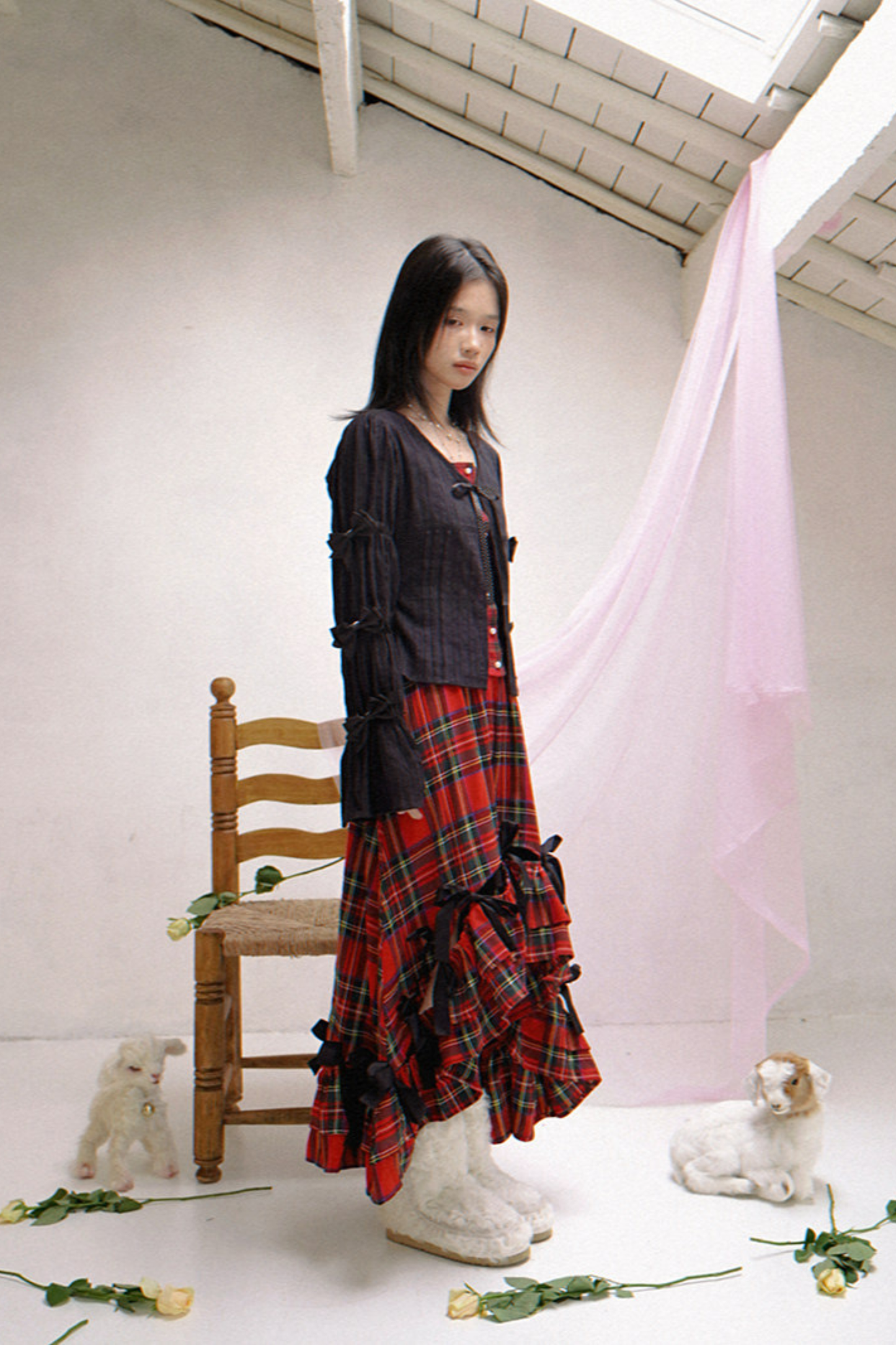 Polka Dot Plaid Blouse