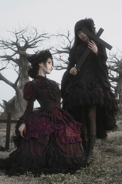 [3월 16일 예약마감] 빅토리아 릴리스 고딕 로리타 셔츠 + 조끼 + 스커트