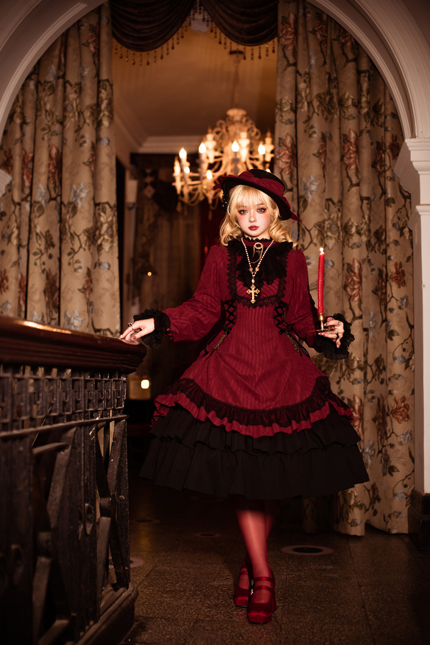 Retro Striped Elegant Gothic Lolita Dress