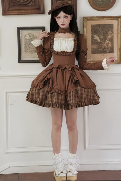 スイートチェックドールドレス＋2WAYリボン＋リボン＋ハット