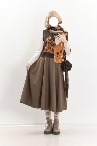 Umbrella Vintage Style Trailing Vest + Long Skirt + Short Skirt