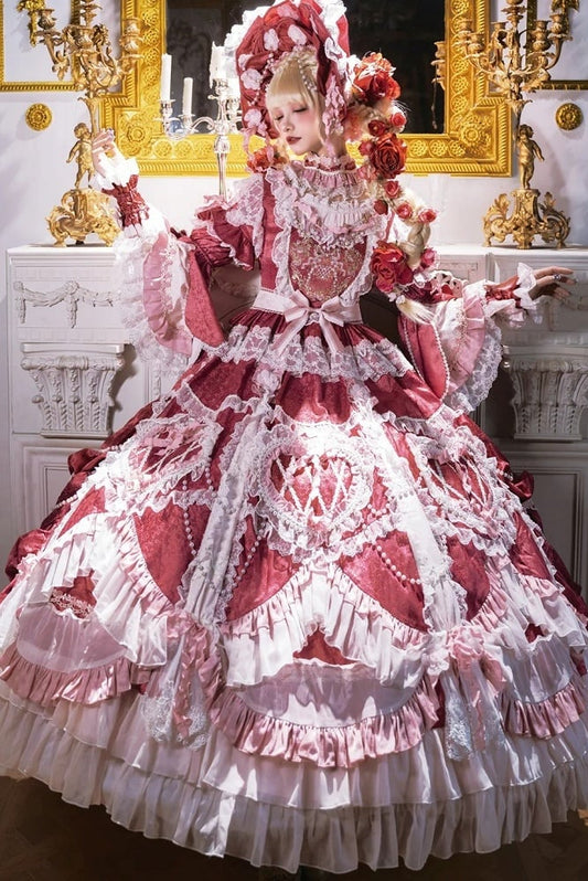 【2月22日予約締切】アンティークベリーローズロマンティックファンタジーロリータロングドレス