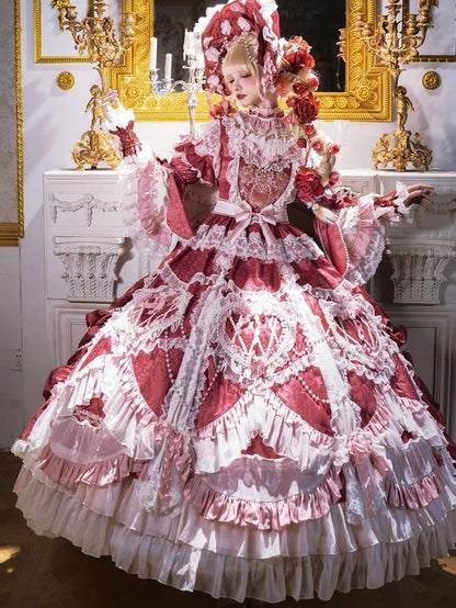 【2月22日予約締切】アンティークベリーローズロマンティックファンタジーロリータロングドレス