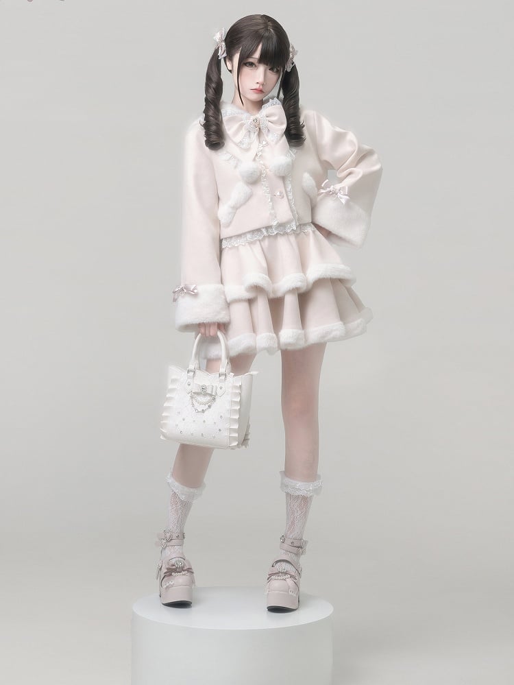 【2月7日予約締切】うさ耳フーディーファーリボンジャケット＋ファースカート