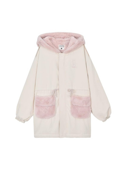 Fur Collar Hooded Sweet Coat