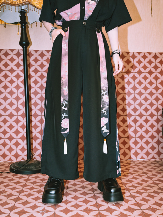 China Mode Flower Wide Leg Pants