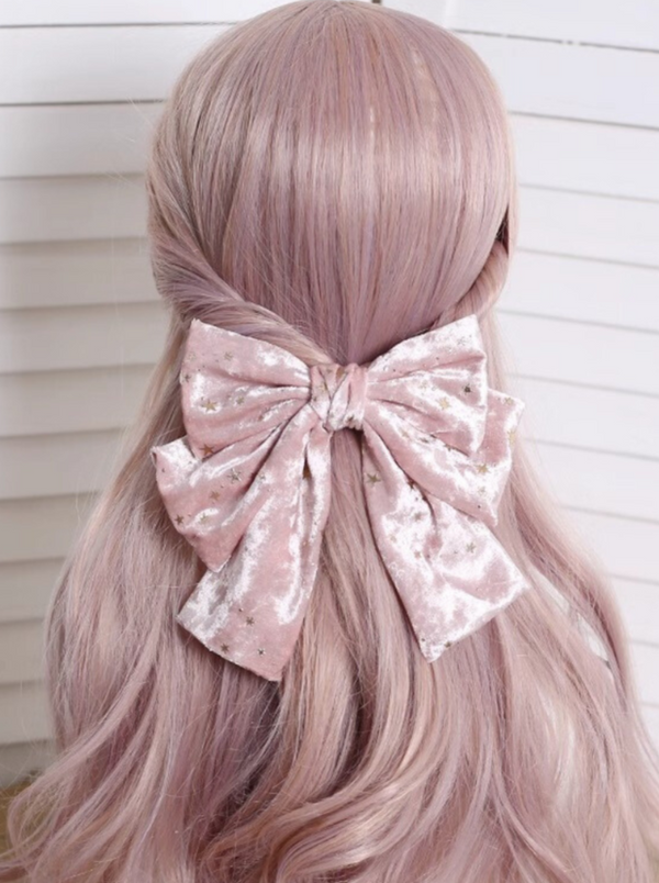 Velvet Bronze Star Big Ribbon Hairpin