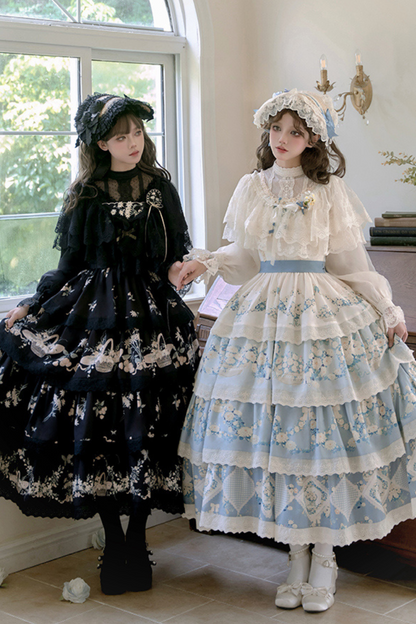 Pastoral Print Flower Lolita Set