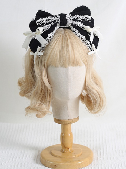 French Big Bow Lace Lolita Headband