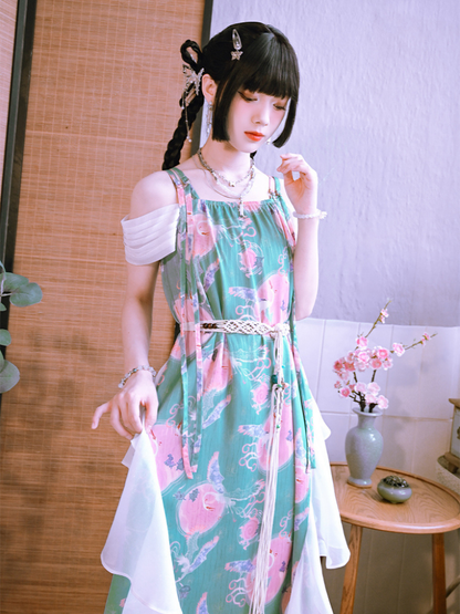 Loose Design China Print Dress