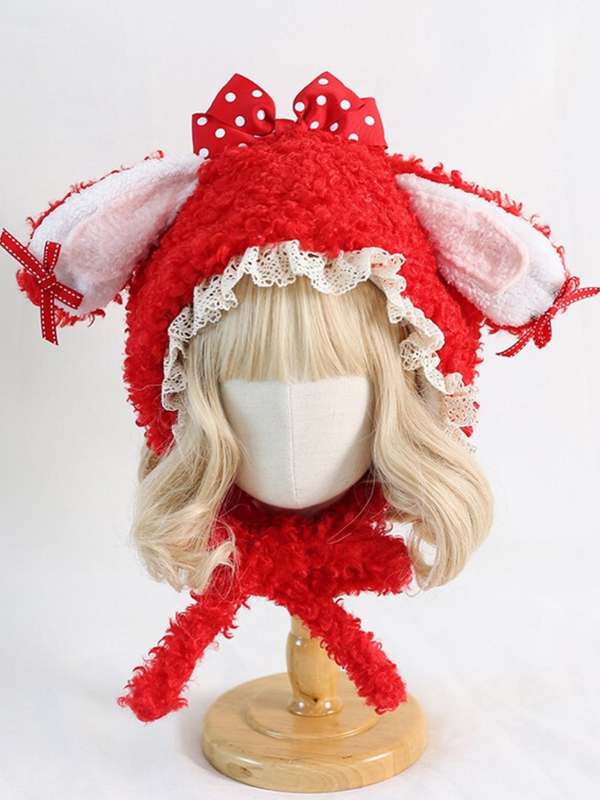 Fur Ribbon Bunny Hat