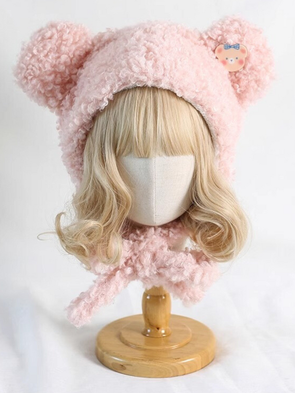 Lolita Bear Fur Boa Hat