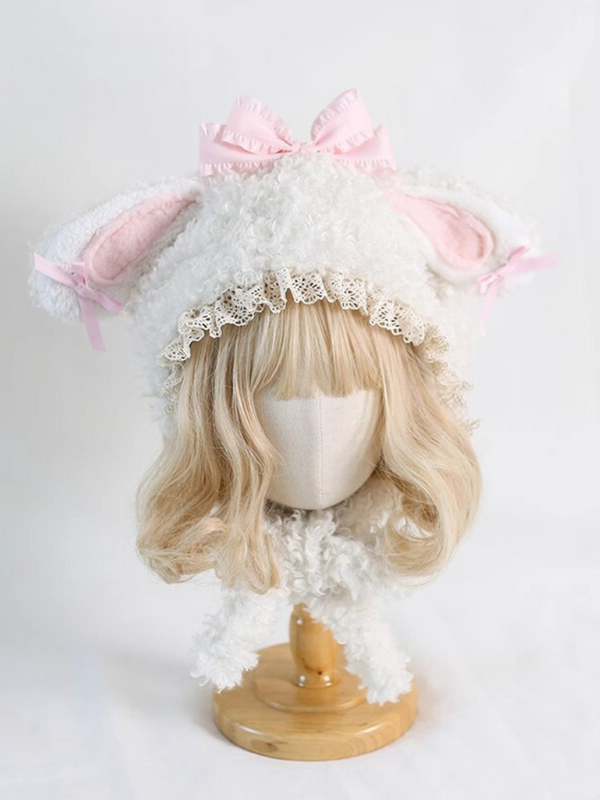 Fur Ribbon Bunny Hat