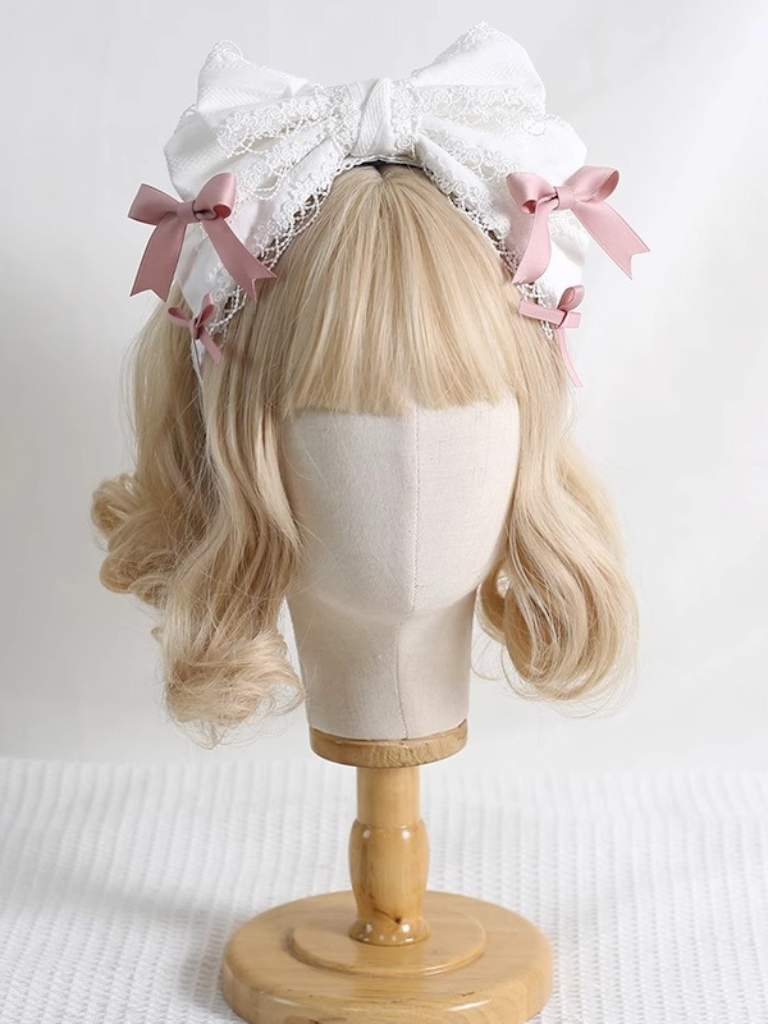 French Big Bow Lace Lolita Headband