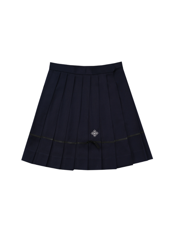 College Sailor Top + High Waist Slim A-Line Skirt