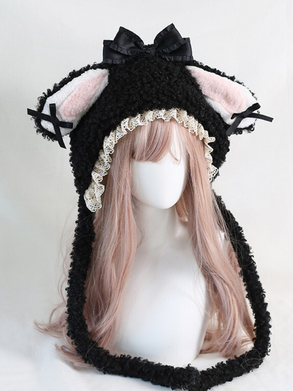 Fur Ribbon Bunny Hat