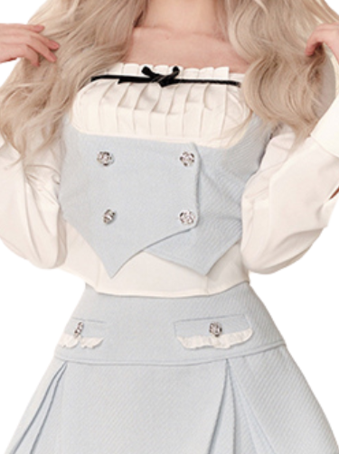 Ice Pear Mint Vest + Shirt + Double Skirt