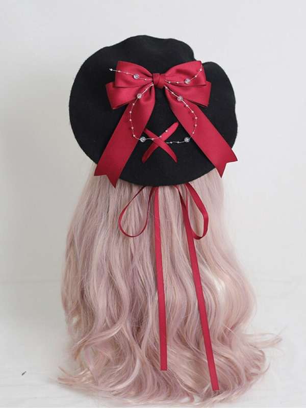 Lace Big Bow Beret