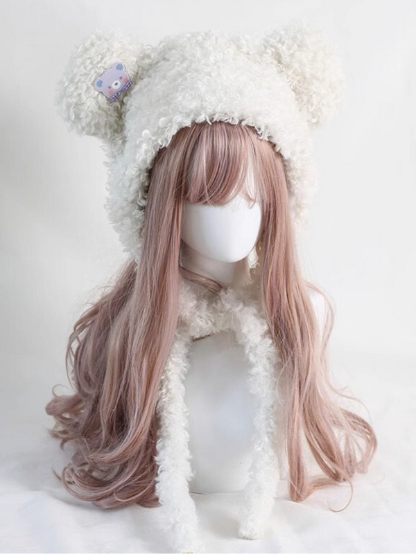 Lolita Bear Fur Boa Hat