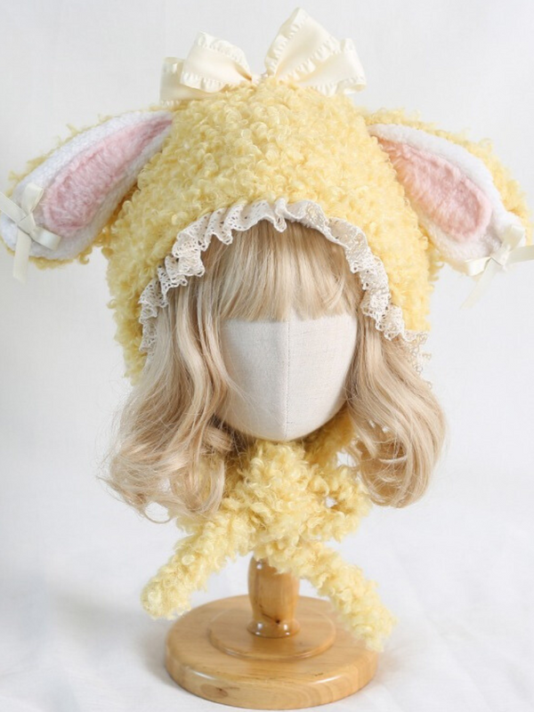 Fur Ribbon Bunny Hat