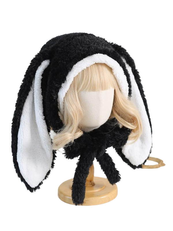 Lolita Long Bunny Fur Snow Hat