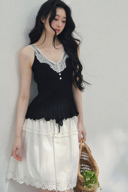 レーススイートティアードパフィースカート