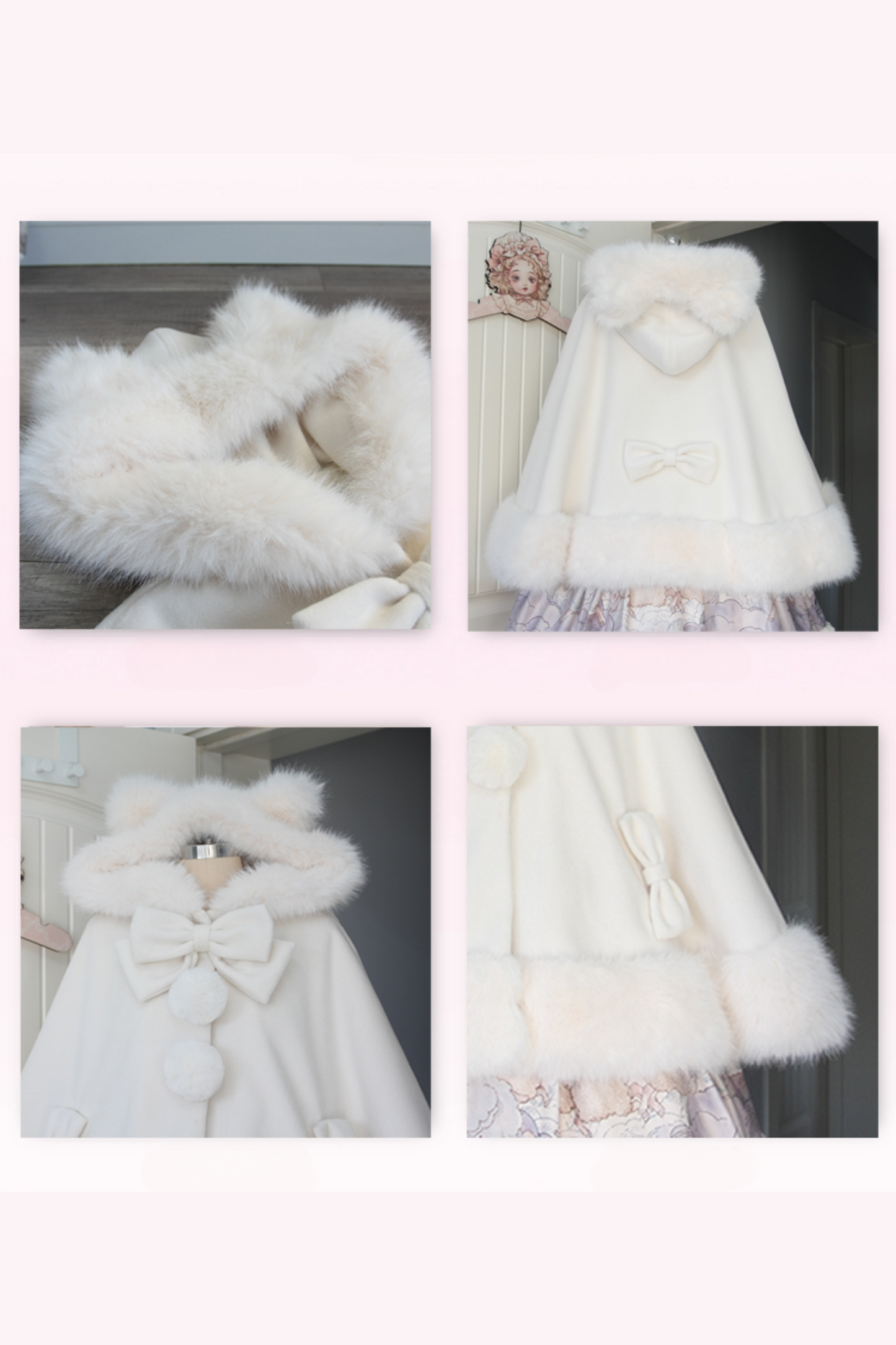 【12月18日予約締切】猫耳ファーフーディーケープコート