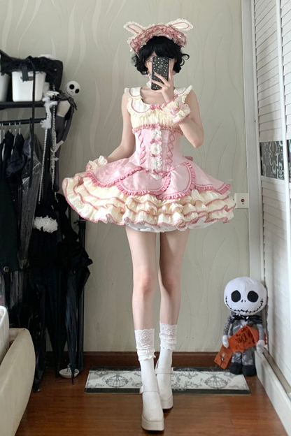 Magical Girl Lolita Dress + Bonnet + Pendant + Sleeves