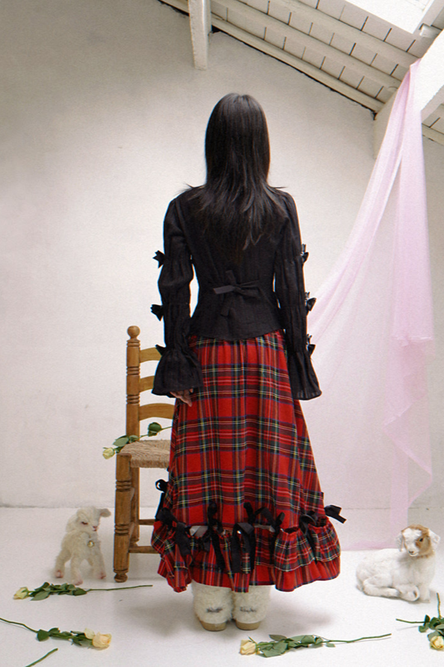 Polka Dot Plaid Blouse