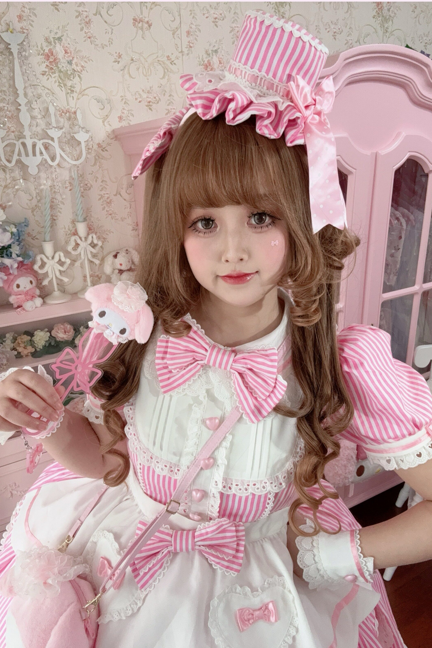 [Vorbestellung] Retro-Puppenartiges Lolita-Kleid + Haarband + Clip + Haube + Hut