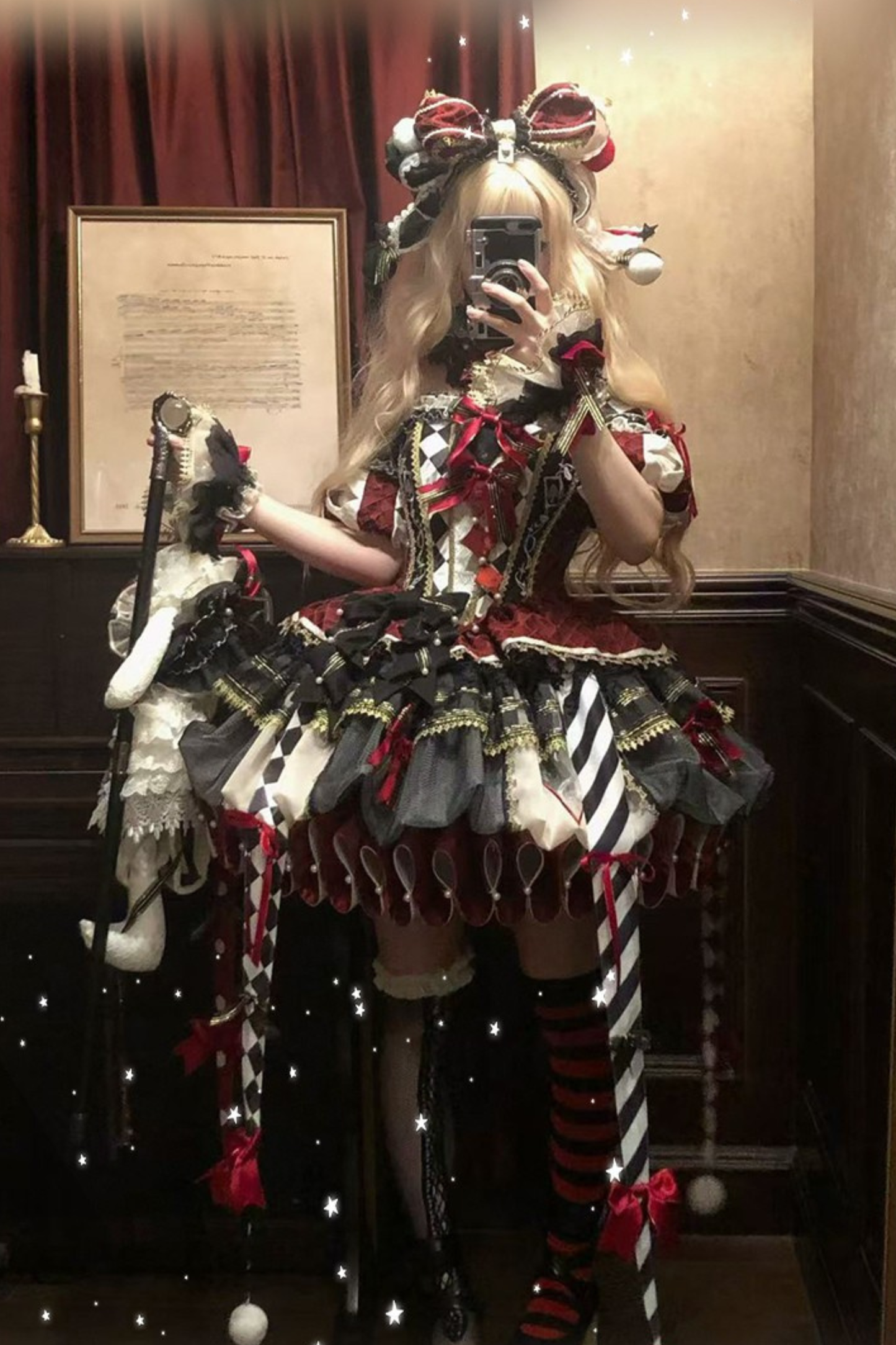 【12月26日予約締切】サーカスクイーンブラックアンドレッドロリータピエロドレス＋フルセットA/B