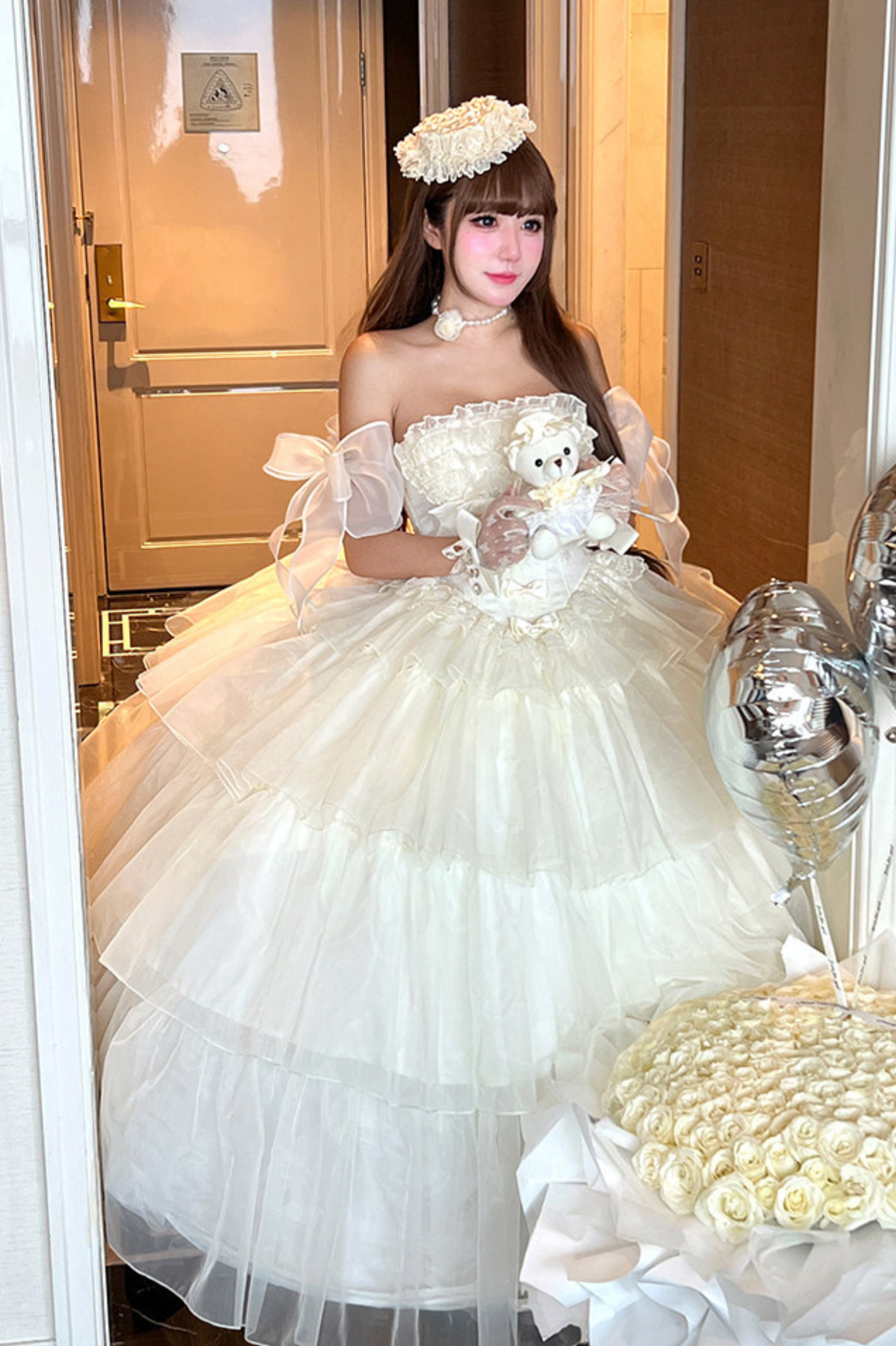 ファーストラブフローラルドレス+スリーブ