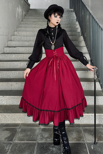 Sketch Wild Rose Elegant Herringbone Lolita Skirt