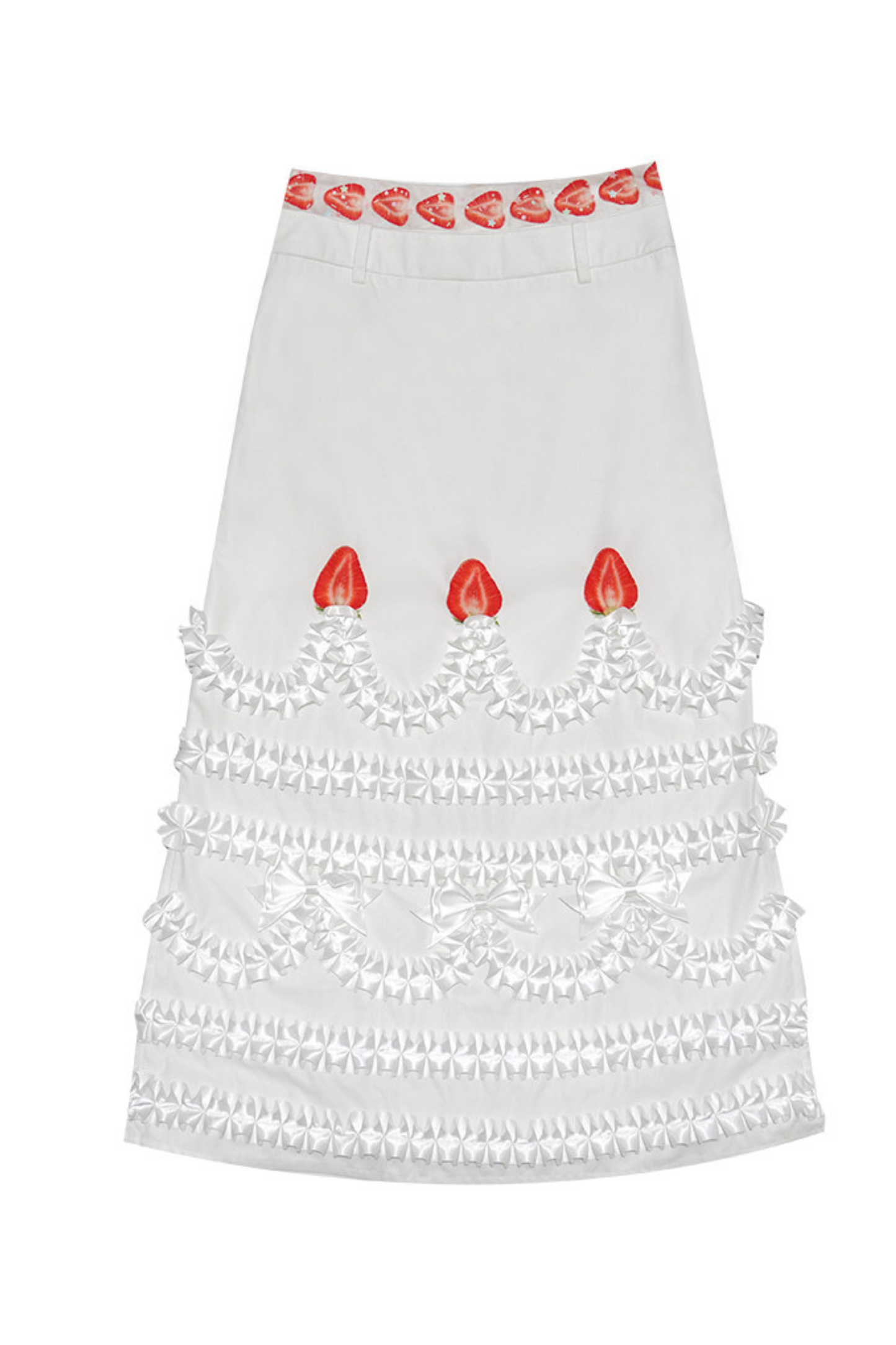 ストロベリーケーキプリントスカート