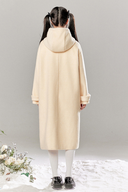 French Single Brest Food Long Wool Coat